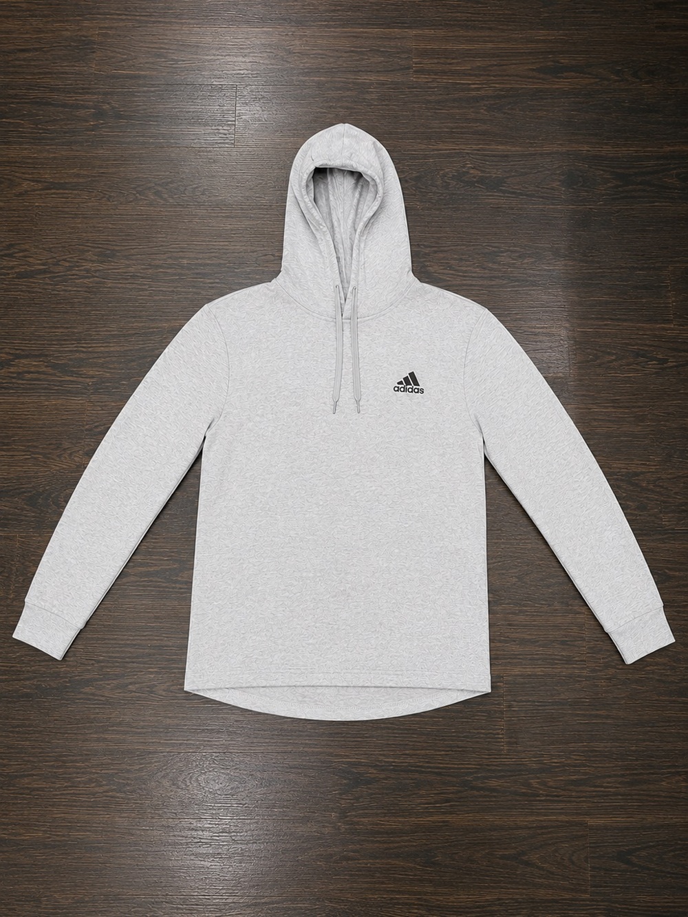 adidas Light Gray Men's Hoodie with Small Logo
